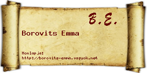 Borovits Emma névjegykártya